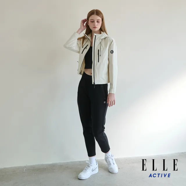 【ELLE ACTIVE】女款 機能防風防潑水連帽防曬風衣外套-珍珠白色(EA25S2W6103-91)