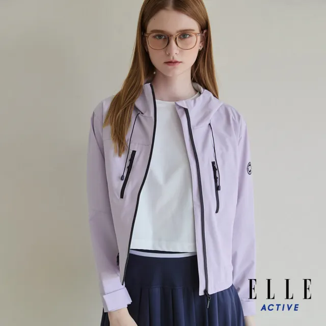 【ELLE ACTIVE】女款 機能防風防潑水連帽防曬風衣外套-淺紫色(EA25S2W6103-21)