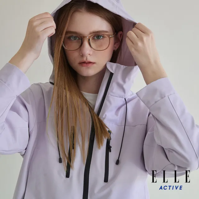【ELLE ACTIVE】女款 機能防風防潑水連帽防曬風衣外套-淺紫色(EA25S2W6103-21)