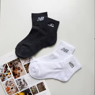 【NEW BALANCE】NB NB刺繡中筒襪一組二入_LAS40011AS1_中性_白/黑(加價購)