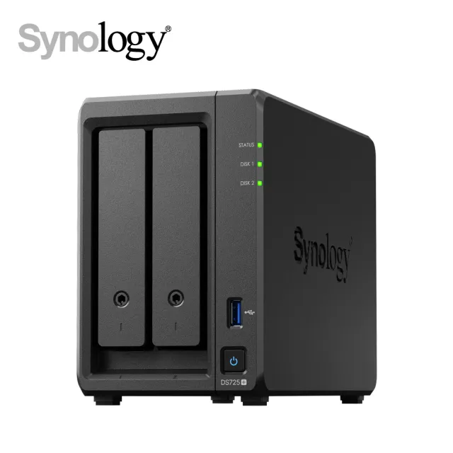 【Synology 群暉科技】搭 16TB x2 ★ DS725+ 2Bay NAS 網路儲存伺服器(AMD/4GB)