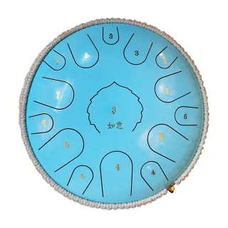 【臺灣品牌】如意空靈鼓 鋼舌鼓 天鼓 14吋15音D調 天藍(附贈全套配件 含空靈鼓桌架)