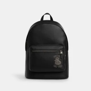 【COACH】蔻馳官方直營 WEST蛇圖案NEW YEAR 後背包-灰銅色/混合黑色(CY822)