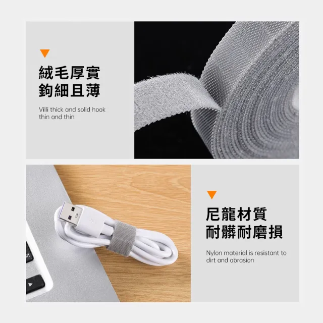 【SYU】2入組 魔鬼氈束帶 3米 可自由裁剪(電線收納 束線帶 集線器 收線器 理線帶)