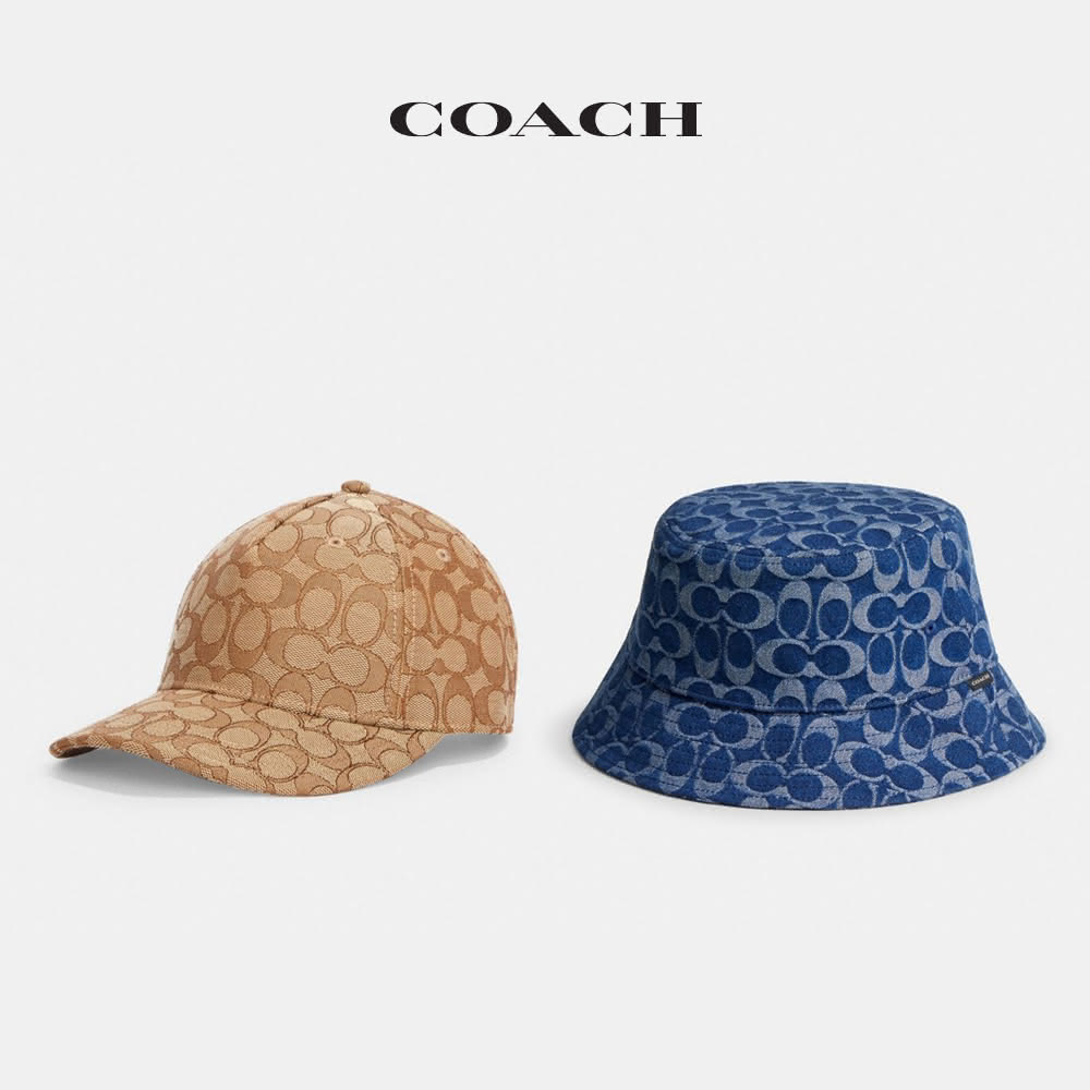 【COACH】蔻馳官方直營 男女同款經典Logo 丹寧 漁夫帽/棒球帽-多色任選(CW766/CQ728/CH404/CW765/CS586)