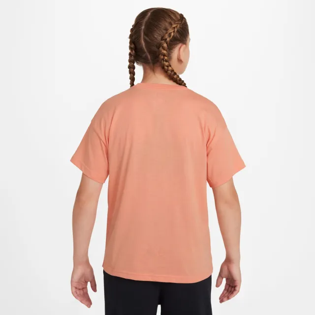 【NIKE 耐吉】短袖上衣 童裝 女童 大童 寬鬆版型 G NSW PHOTO TEE 橘 HQ2337-844(2S4418)
