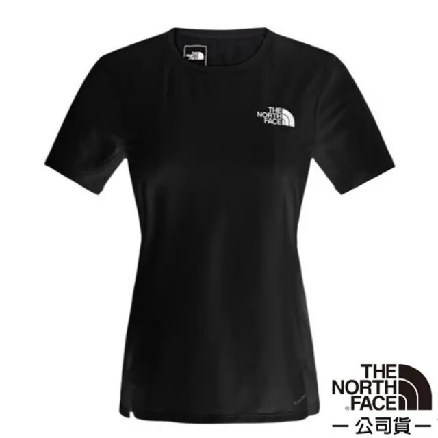 【The North Face】女 FLASHDRY-WICKING 吸濕透氣排汗短袖圓領T恤.休閒套頭衫(83SU-JK3 太空黑 V)