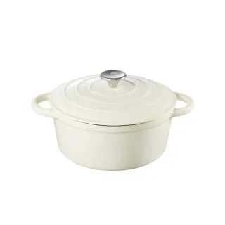 鑄鐵琺瑯鍋 22cm(日韓同款 奶油風)