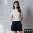【JEEP】女裝 森林風格純棉短袖T恤(灰色)