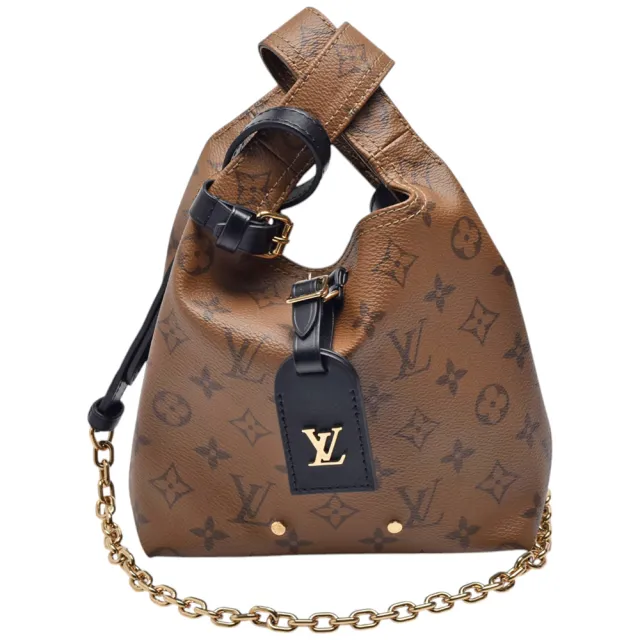 【Louis Vuitton 路易威登】M46816 Atlantis BB系列Monogram Reverse塗層帆布牛皮手提/肩背包(棕色)