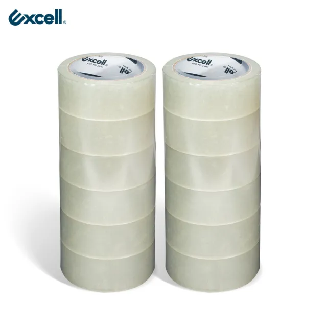 【Excell.tw】超厚超透明_封箱膠帶_50M_12入(透明膠帶_50M)