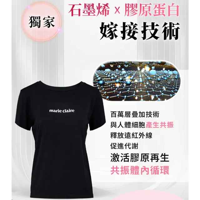 【marie claire 美麗佳人】美麗佳人膠原蛋白美肌修復短袖上衣3件-直播