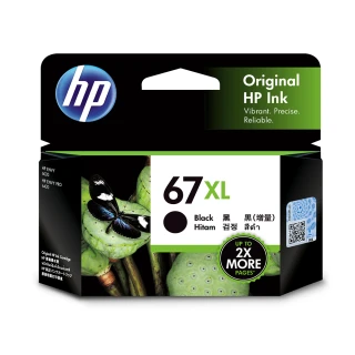 【HP 惠普】官方直營 67XL 高印量黑色墨水匣(3YM57AA)(ENVY 6020/DsekJet 2722/2723/2821/2823/4220)