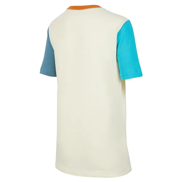 【NIKE 耐吉】短袖上衣 童裝 男女童 大童 K NSW TEE CLUB EXPRESS BLOCK 黃藍 HQ3244-113