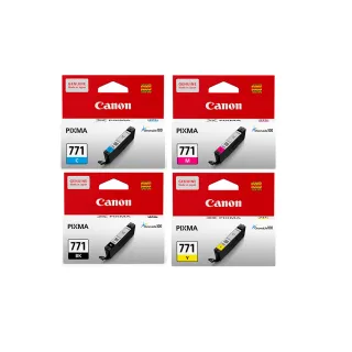 【Canon】官方直營 CLI-771BK+C+M+Y 原廠墨水匣組合(1黑3彩)(適用：MG5770/MG6870/MG7770/TS5070/TS6070/TS