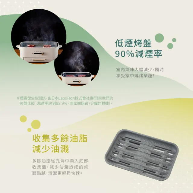 【BRUNO】無煙電烤盤BOE109火烤多用組-兩色(附深鍋.減煙烤盤.平面烤盤.章魚燒烤盤)