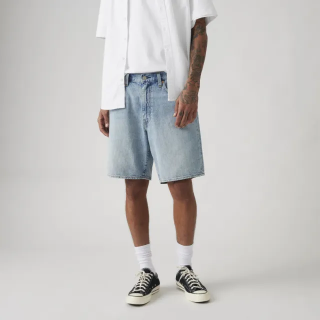 【LEVIS】468™ Loose男款高腰舒適直筒牛仔短褲 熱賣單品 A8461-0012