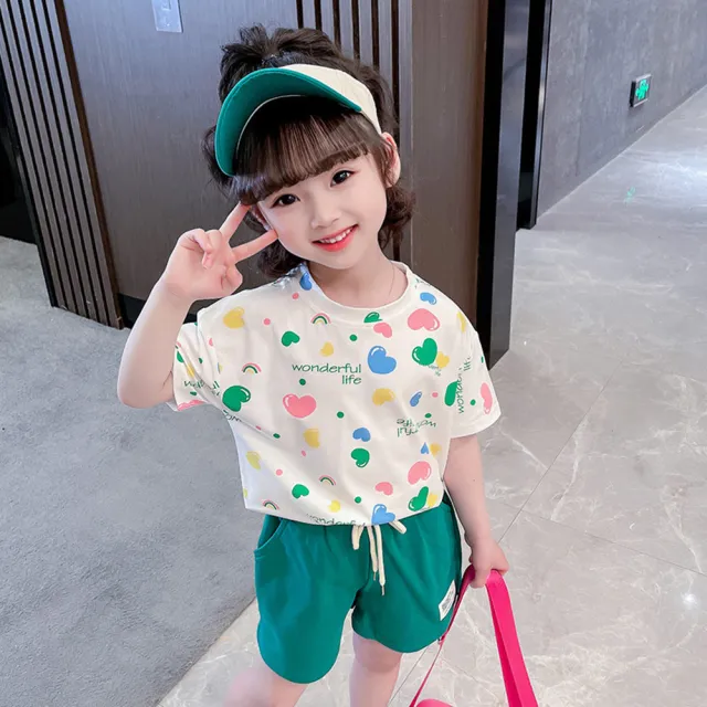 【安朵童舖】現貨韓版兒童豹紋短袖上衣女寶豹紋短袖T恤女童圓領寬鬆上衣(016)