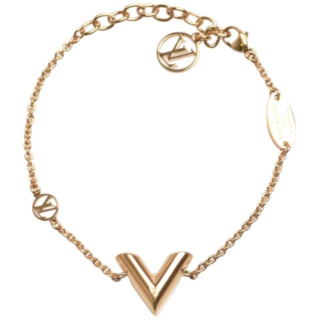 LV LOUIS VUITTON路易威登 M00858 飾品 經典 Essential V 系列 V 字標誌手鍊