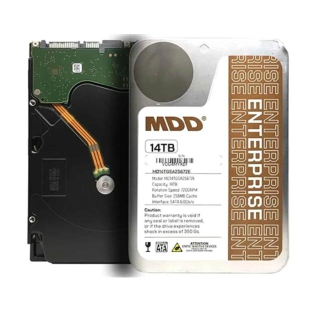 企業級 14TB 7200轉 3.5吋 SATA 256MB緩存 4年保固 MDD14TSATA25672E