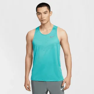 【NIKE 耐吉】背心上衣 運動背心 休閒 Dri-FIT 男 AS M NK DFADV STRIDE TANK 藍綠色(HV5211345)