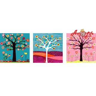 【ArtLife 藝術生活】93082 浪漫發財樹50*50CM*三幅組(數字油畫 DIY DIY數字油畫 交換禮物 畫畫玩具)