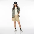 【JEEP】女裝 清新藍調格紋短袖襯衫(綠色)