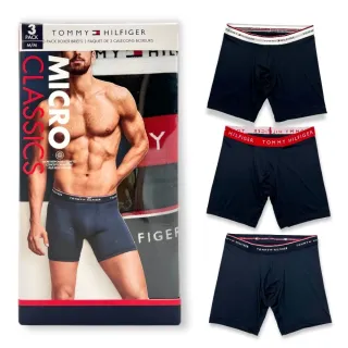 【Tommy Hilfiger】3件組 男生 吸濕透氣超細纖維 四角內褲