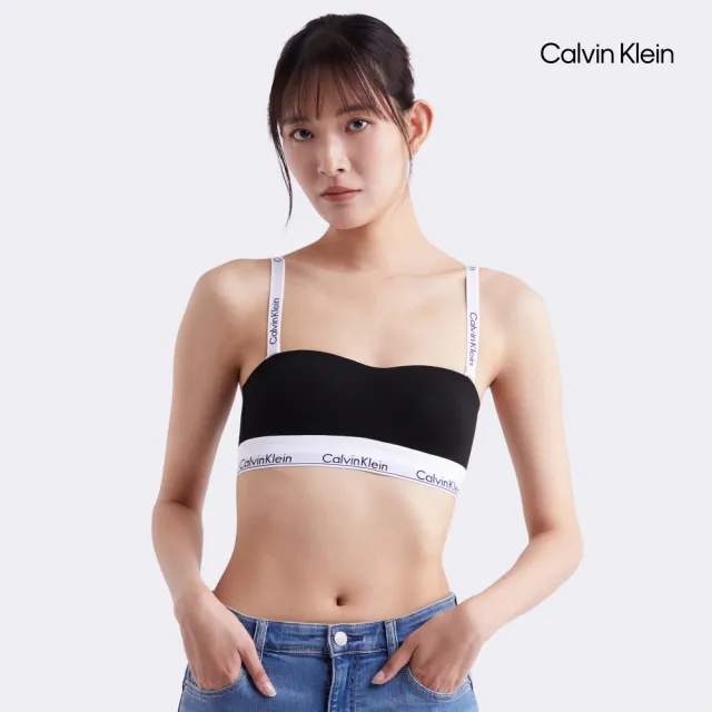 【CALVIN KLEIN】官方旗艦館 CK Icon Cotton Bandeau Bralette_黑色
