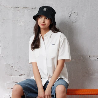 【JEEP】女裝 美式休閒雙口袋短袖襯衫(白色)