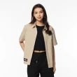 【JEEP】女裝 美式休閒雙口袋短袖襯衫(卡其色)