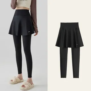 【巴黎精品】限時搶購 高腰瑜珈褲運動短裙鯊魚褲網球裙防走光褲裙修身顯瘦(假兩件提臀5色a1hk10 2D)