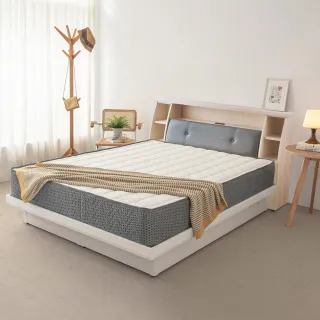 【KIKY】十兵衛附插座皮革床頭箱二件組 雙人5尺(床頭箱+掀床底)