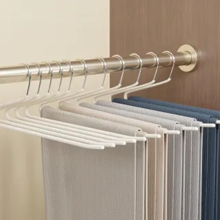 【Dagebeno荷生活】單側開口一抽即拿鵝型衣褲架 防滑浸塑Z字形開口加粗晾衣架(30入)