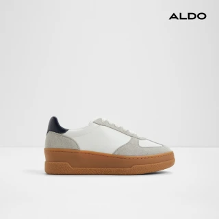 【ALDO】DEEVALE-復古拼接厚底休閒鞋-女鞋(白灰色)