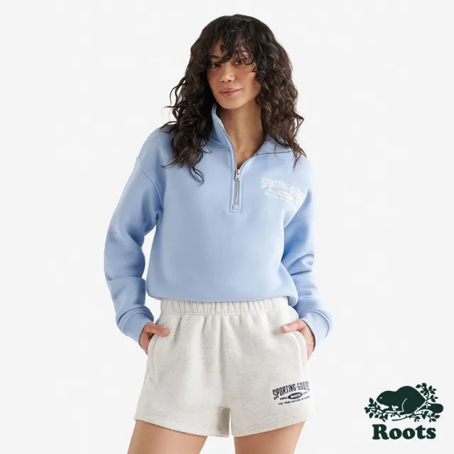 【Roots】Roots女裝- SPORTING GOODS 99 HALF ZIP 上衣(淺藍色)
