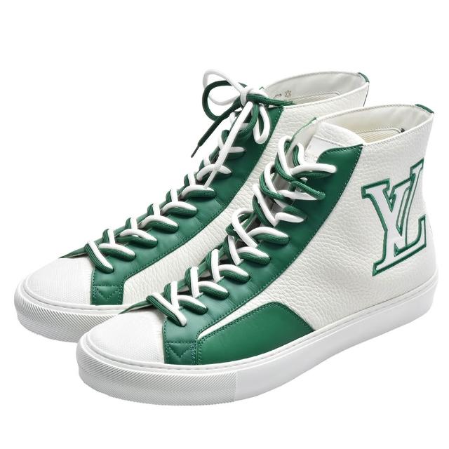 LV LOUIS VUITTON路易威登 FA0231 品牌 LGOO 牛皮高筒休閒鞋 高筒休閒鞋,採用高階牛皮材質,黑色與藍色系可選,適合男性穿著。商品為展示品,來自歐洲,附原廠鞋盒與防塵套,參考尺寸為7碼。設計時尚,兼具舒適與質感,是LV經典系列的代表作品。