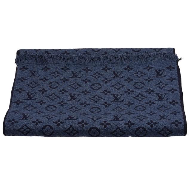 LV LOUIS VUITTON路易威登 M78525 經典 Monogram 織花 CLASSIC 羊毛圍巾/披肩