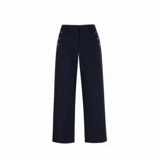 【PING】女款直條紋高彈力八分寬口褲-黑(吸濕排汗/抗UV/GOLF/高爾夫球褲/RE25105-88)
