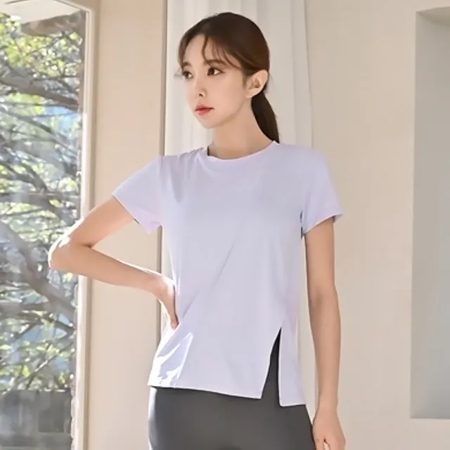 【BODYAIR】任2入 圓領側開綁結斜擺短袖上衣(瑜珈.慢跑.運動.健身.透氣.蝴蝶結.舞蹈.運動服)