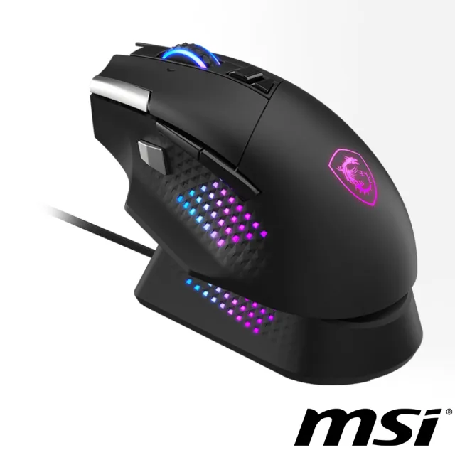 【MSI 微星】VERSA PRO WIRELESS 旗艦三模電競滑鼠(MOUSE DOCK PRO 充電底座組)