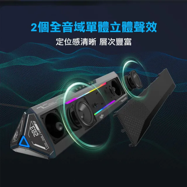 【FOXXRAY 狐鐳】藍牙/USB 機甲三角腔體雙模式電競聲霸(FXR-SNB-203)