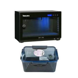 【SAMURAI 新武士】GP5-25L + F380 PRO 6L 數位雙效防潮套組(公司貨-25公升防潮箱+6公升防潮盒)