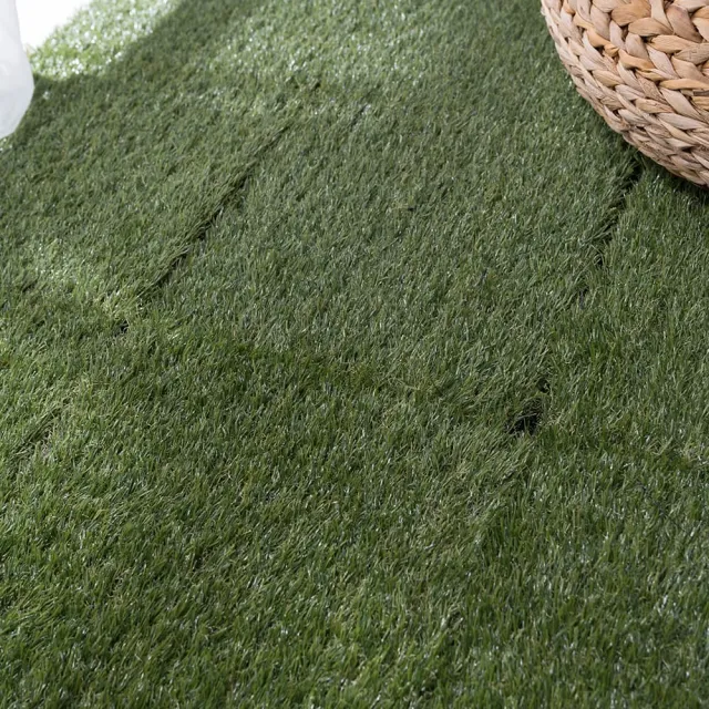 【樂嫚妮】0.25坪/仿草皮塑木地板 人工草皮 9片入(景觀布置、園藝陽台戶外適用)