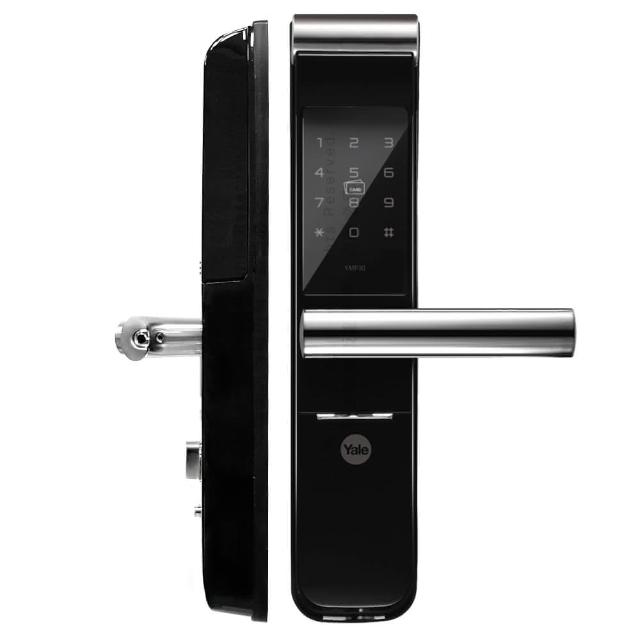 【Yale 耶魯】YMF-30A 卡片/密碼/鑰匙三合一智能電子鎖/門鎖(附基本安裝)