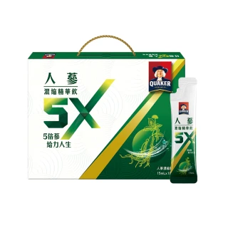 【QUAKER 桂格】5X 人蔘濃縮精華飲禮盒15ml×18入×1盒(共18入 中秋節禮盒/送禮推薦)