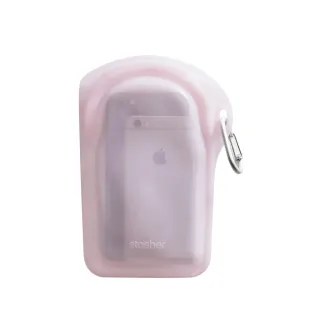 【美國Stasher】Go隨行粉紅｜矽膠密封保鮮食物袋(戶外活動露營、3C用品防水、專利封口輕鬆按壓)