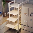 【Easy buy 居家生活】五層廚房電器抽拉式置物架-25CM三抽拉(廚房收納架 層架 鐵架 微波爐架)