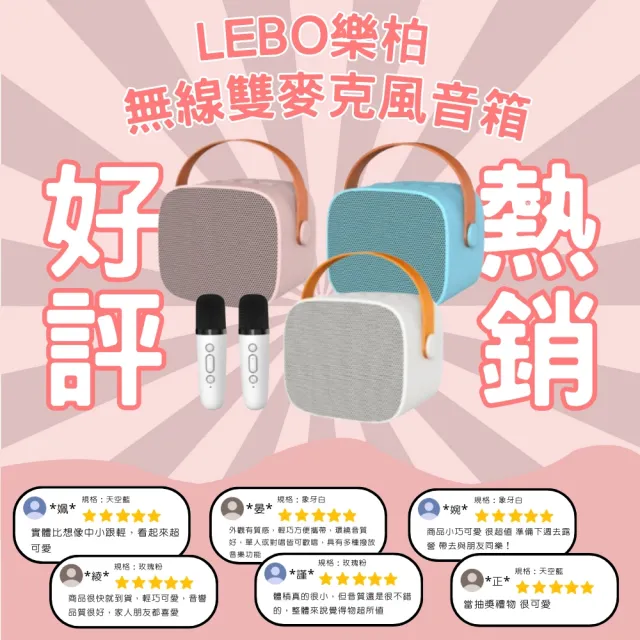【LEBO樂柏】無線雙麥克風音箱(KTV/藍芽音箱/麥克風/無線麥克風/直播麥克風/露營麥克風)