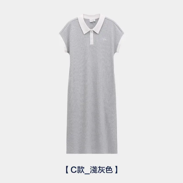 【GAP】Logo刺繡印花圓領翻領洋裝-多款任選(765947&764820&764921)